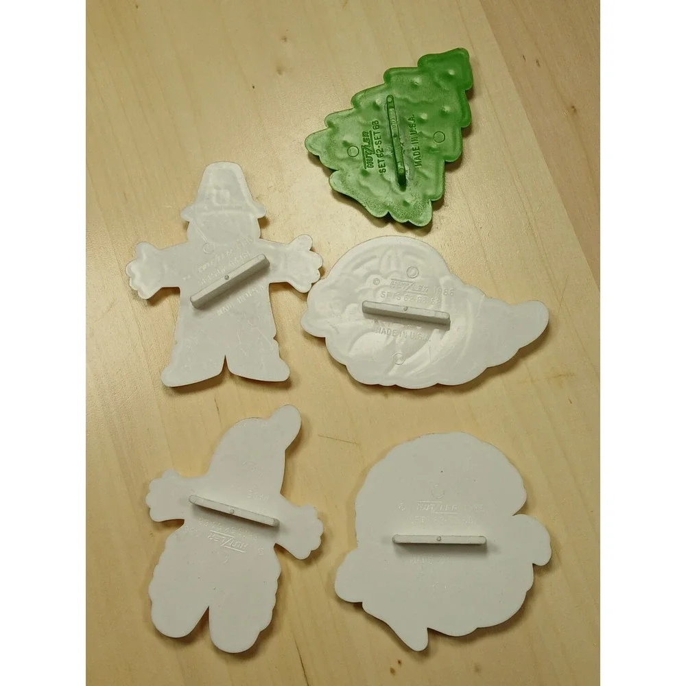 Vtg 5 Hutzler Lot Thanksgiving Fall Cookie Cutters Indian+ Christmas